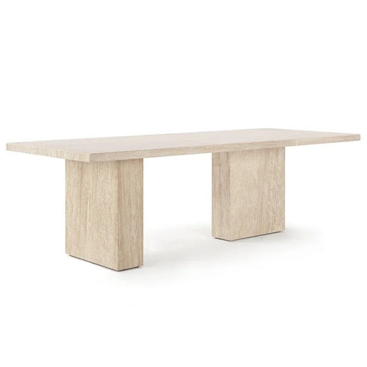 New Beige Wood Grain Natural Long Dining Table